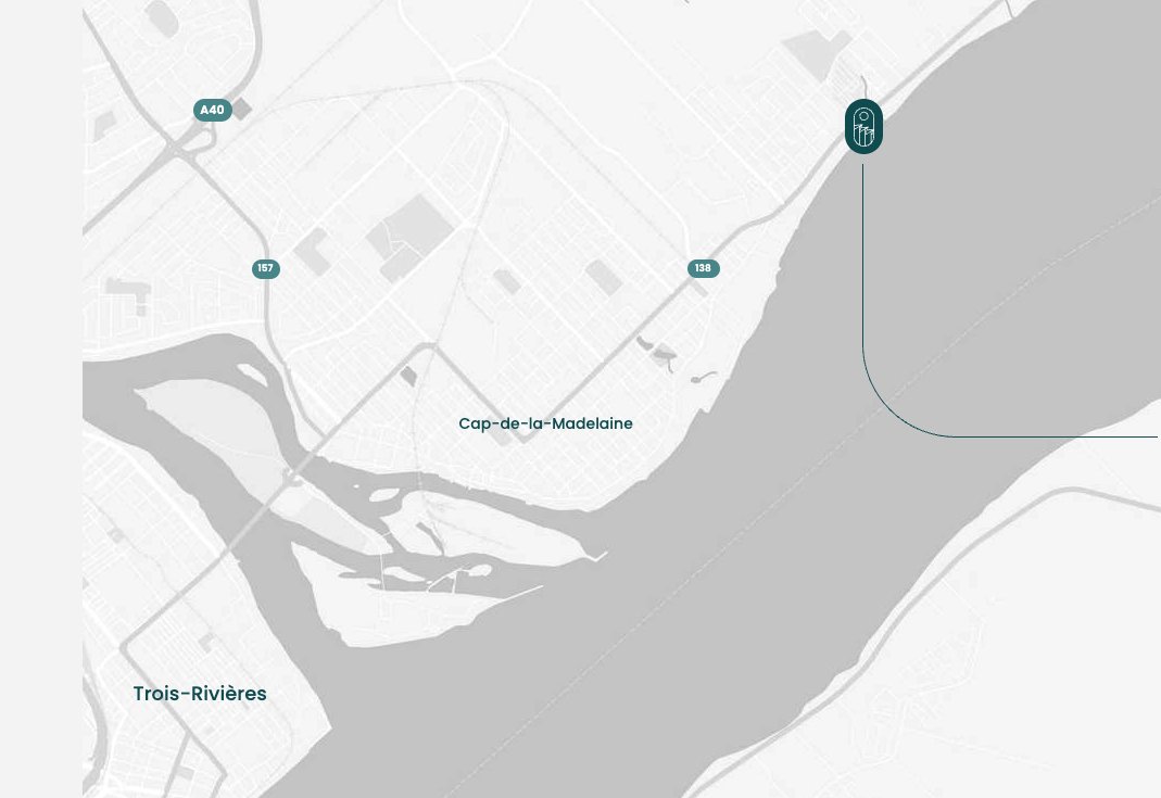 Carte de la localisation de Fleuve Cité à Trois-Rivières au bord du fleuve Saint-Laurent